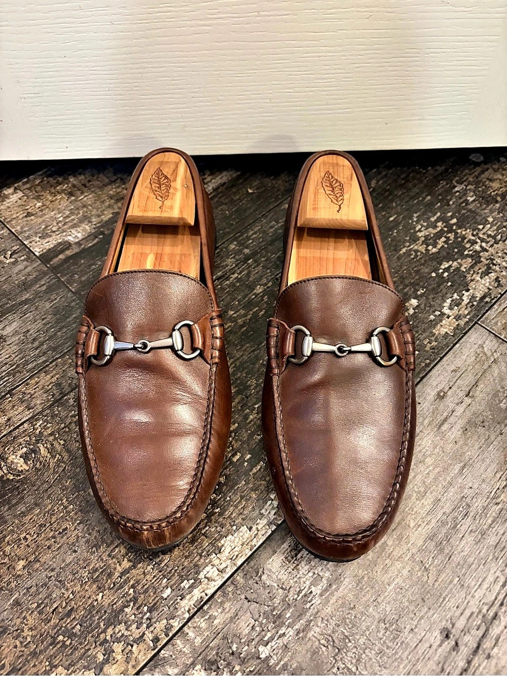 Peter Millar Men's Brown Leather Bit Loafers Size 9M